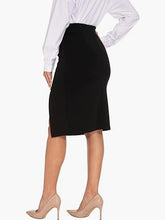 Jupe midi en faux daim avec fente